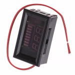 Digital Voltmeter with red LEDs and indicator, 12 V, black case, 3-digit and 2-wire